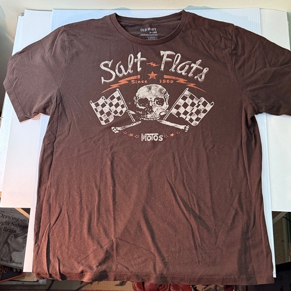 Old Navy Other - Old Navy Brown 'Salt Flats' Graphic Tee, automotive, vintage